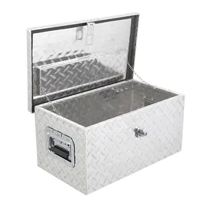 【GARVEE】20 Inch Aluminum Diamond Plate Tool Box with Lock and Keys, Heavy Duty Waterproof Truck Storage Organizer Chest for Pickup Truck Bed, RV, Trailer, or Van, Featuring Side Handle for Easy Transport