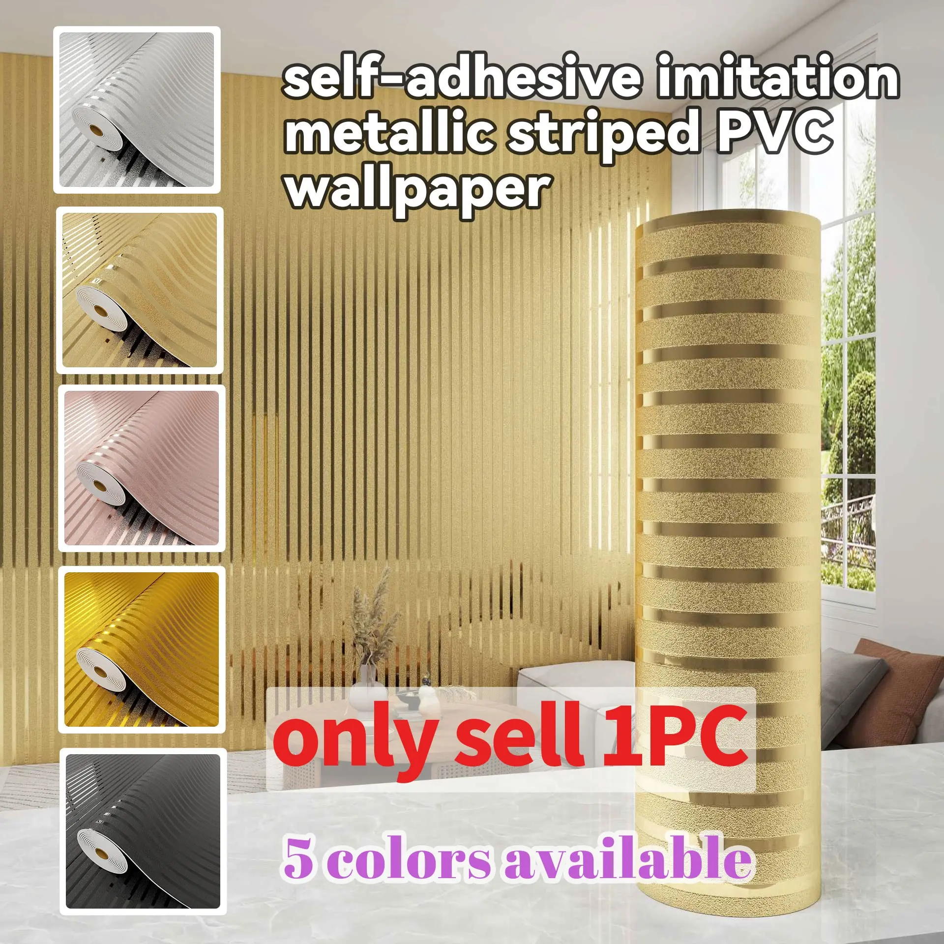 One roll of self-adhesive, metallic-textured, PVC striped grid wallpaper, easy to install (tear and stick), wear-resistant and easy to clean, 15.7 inches x 118.1 inches, suitable for renovating home walls, Bathroom Peel And Stick Wallpaper