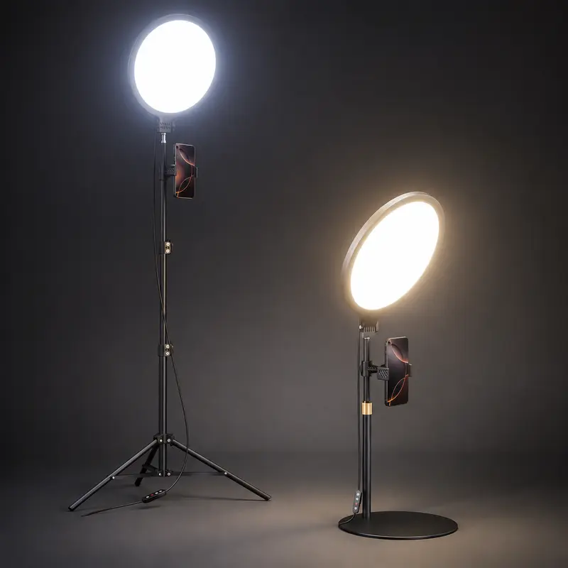 Black Desk Light + Tripod Ring Light 