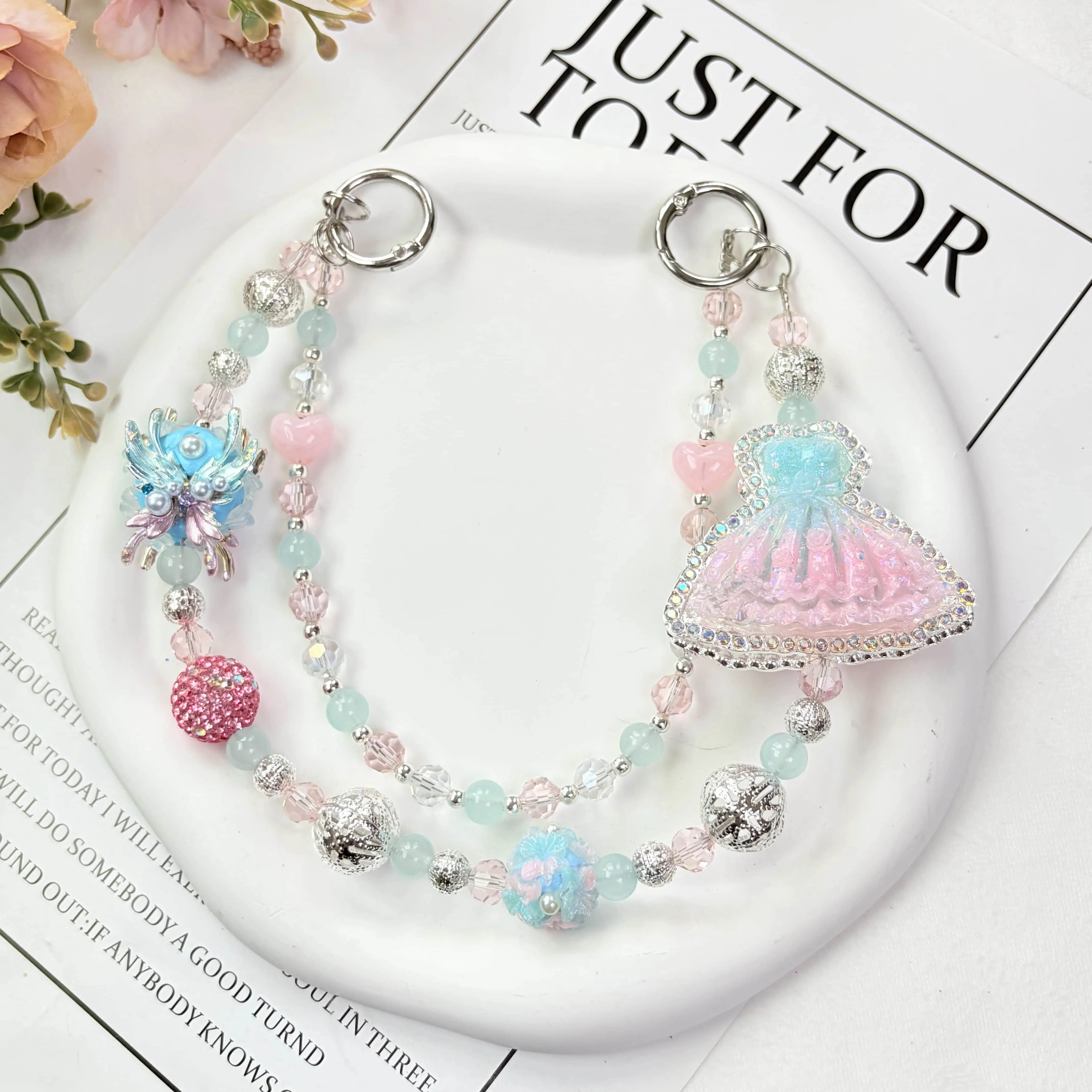Gradient Dress Style Bag Charm,Delicate Handbag Pendant Accessory for Women, Detachable Bag Charm,Pretty Holiday Gift,Ideal Birthday Gift for Girls & Women,Summervibes