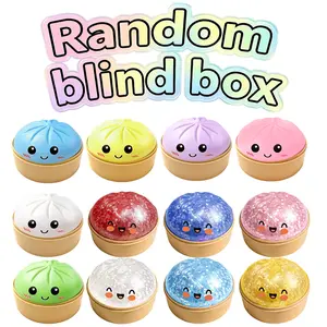 [What's in the Box?] 2026 New Upgrade Glitter Dumpling Squishy with Steamer Box  Adults and Teens, Soft Sensory Fidget Steamed Bun Squeeze Tool ,Stress & Anxiety Relief ,Party Gift