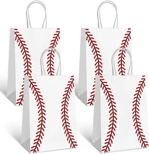 Baseball Party Favors  Bags with Handle, 12 count Paper Snack  Goodie Bag for Baseball Theme  Day  Goody Bags Birthday Party Decorations Supplies