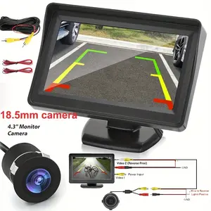4.3 Inch HD Digital Rear View Backup Camera, Easy Installation Car Parking Assist System, 480p Video Resolution, Universal Fit for Pickup, SUV, Truck, Trailer, ≤36V Operating Voltage, No Battery Required