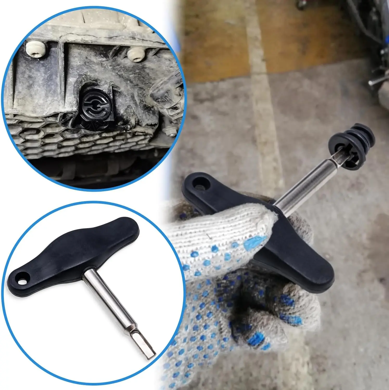 T10549 Oil Drain Plug Screw Removal Installer Wrench Assembly Tool, Compatible With VW Audi Golf Skoda Passat(1 PCS)