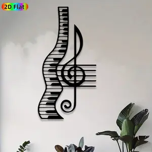 1pc Music Note Metal Wall Art, Melodic Music Note Statue Mural, Ideal Gift for New Year, Christmas, Music Decor Enthusiasts, Weather-Resistant Metal Wall Decor Wall Sculptures, Perfect for Home Wall & Garden Fence, Creative Indoor & Outdoor Metal Art