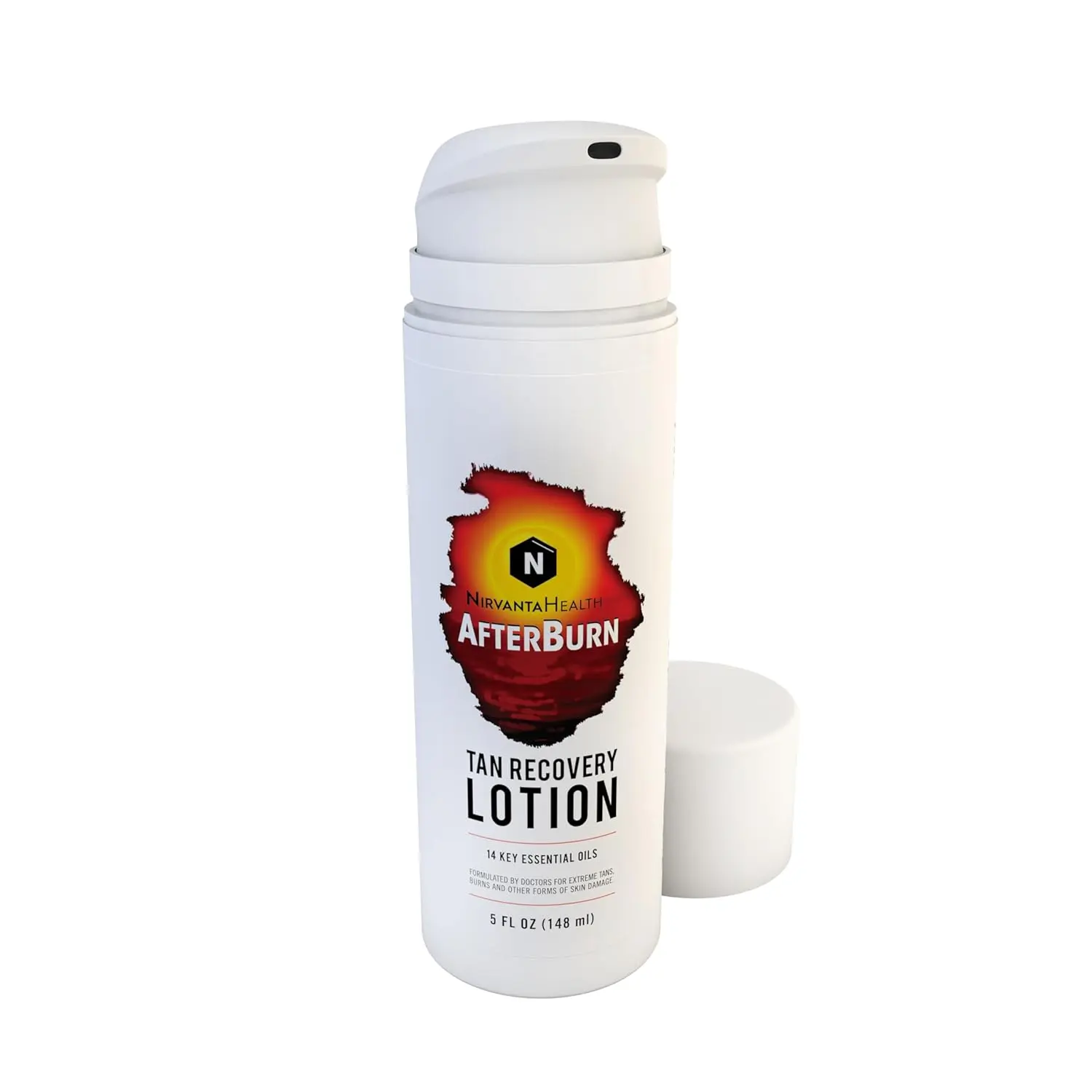 AfterBurn Tan Recovery Lotion with Essential Oils Nirvanta Health - Aftersun Care For Deep Hydration and Minimal Peeling - Doctor-Formulated Aftersun Lotion w/ Natural Ingredients - Gentle Soothing Hydrating Skin Moisturizer