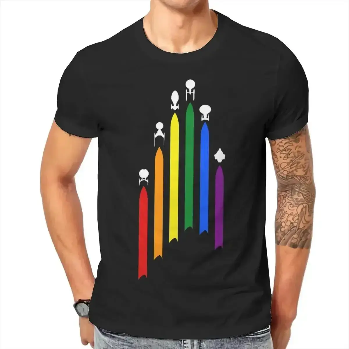 High Quality Cotton T-shirt Star Treks The Loose Men Summer Breathable Print All-match Fashionwwzz