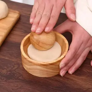 Wooden dumpling mold, new style, round glutinous rice cake, household steamed bun and dumpling mold, dough sheeter, dumpling skin tool.