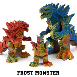 3D Printed Ice Godzilla Desktop Ornament, Transforming Figure Gift for Boys, Craftsmanship Toy, Trendy Collectible