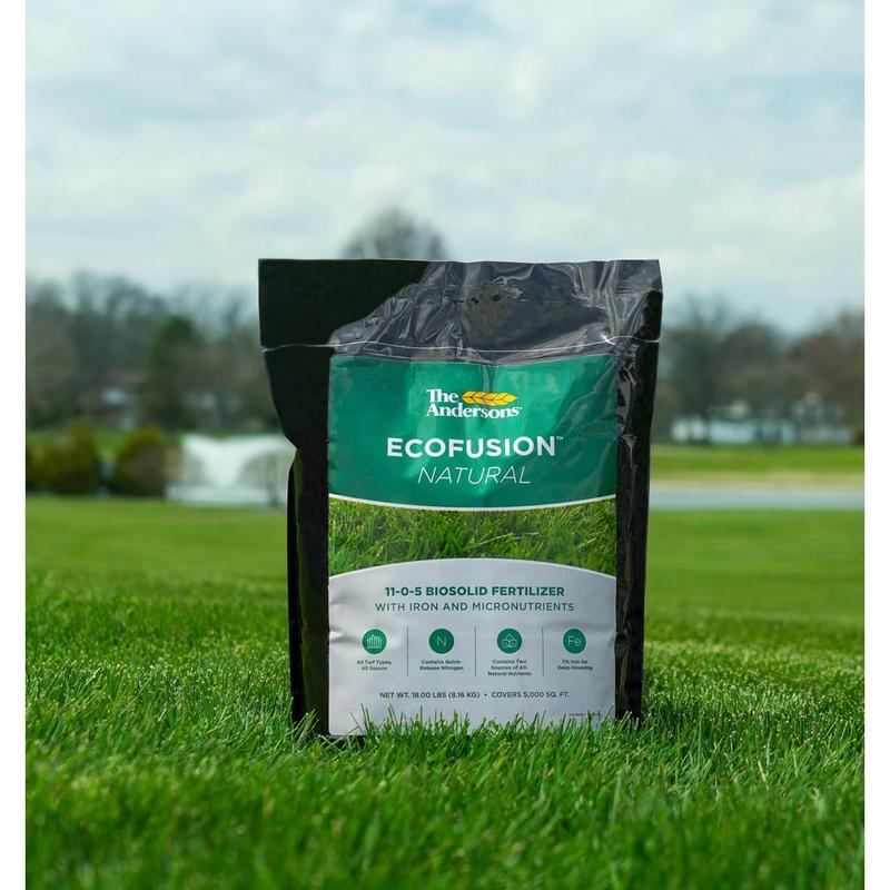 Professional Ecofusion™ Natural 11-0-5 Biosolid Fertilizer with Iron and Micronutrients 18 lb. Bag - Covers up to 5,000 sqft.