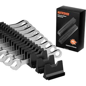 40PCS Modular Wrench Organizer Wrench Holder - Wrench Tool Organizers for Tool Drawer Storage, Wrench Storage Set with Metric & SAE Label, Wrench Rack Tool Gift for Professional Mechanics Men, Black