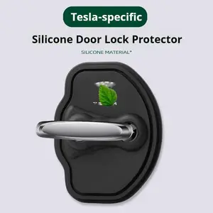 4 Pcs Tesla Car Door Lock Silicone Cover, Tesla Silent VehicleMat Stable Exterior Accessories for Tesla Car Silent NoiseReduction Protection Silicone Protective Cover