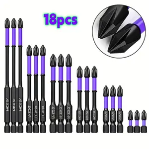 18PCS Cross Magnetic Screwdriver Bit Set, PH2 Anti-Slip Non-Slip Drill Bits, Long Short Phillips Impact Driver Bits Kit for Cordless Drill Household Construction Repair