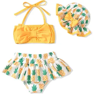 X-GCS16   Baby Girl 2-Piece Bikini Swimsuit with Hat
