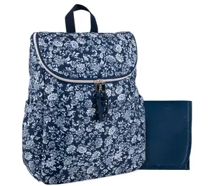Baby Essentials Multi-Function Floral Diaper Backpack and Travel Nappy Baby Bag with Changing Pad and Stroller Straps