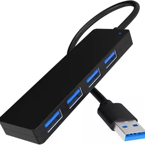 4-Port USB 3.0 Hub Splitter, High-Speed Multi-Adapter for PC, Mac Laptops & Desktops