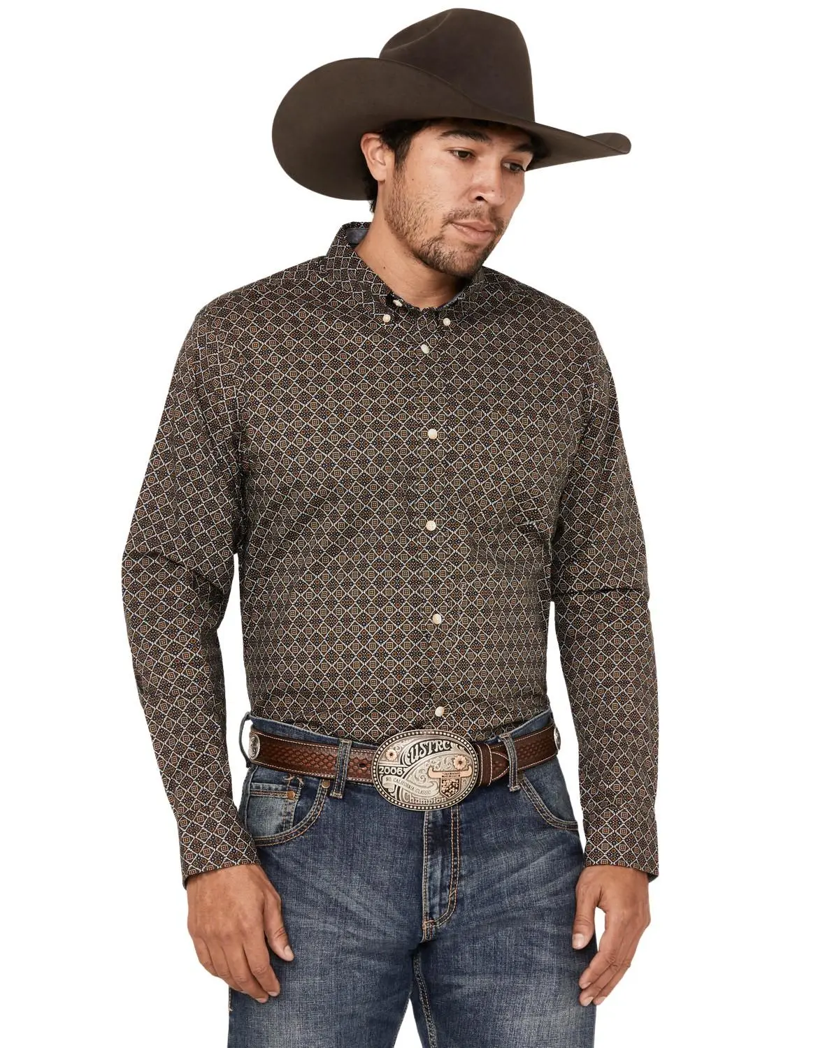 Cody James Men's Money Maker Print Long Sleeve Button-Down Western Shirt - Cjsp23w14-Dkbrn