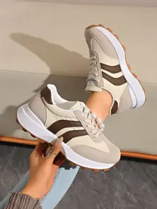 Women's Lightweight Lace-Up Sports Shoes, Breathable Shock-Absorbing Non-Slip Rubber Sole, Casual All-Season Low Top Sneakers