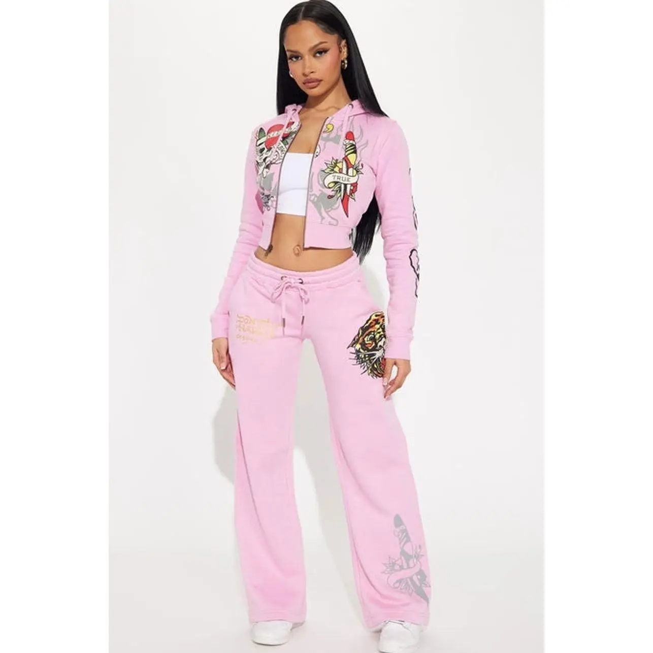Ed Hardy Tiger Roar Pant - Pink J
