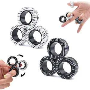 6 PCS Magnetic Rings Fidget Toys Set for Teens,ADHD Anxiety Magnetic Finger Spinner for Adults and Kids,Coolest Magnet Stress Relief Toy for 8 9 10 11 12+ Year Old Boys Girls