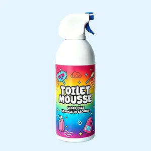 Fizz Sparkle Toilet Mousse Foam Cleaner, Thick Clinging Bubble Spray - No Scrub Needed, Fast Dissolves Limescale & Urine Stains, Eliminates Sewer Odors for Ceramic Bathroom Toilet Bowls