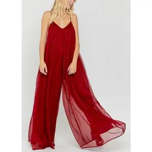 Flowy chiffon adjustable strap jumpsuit
