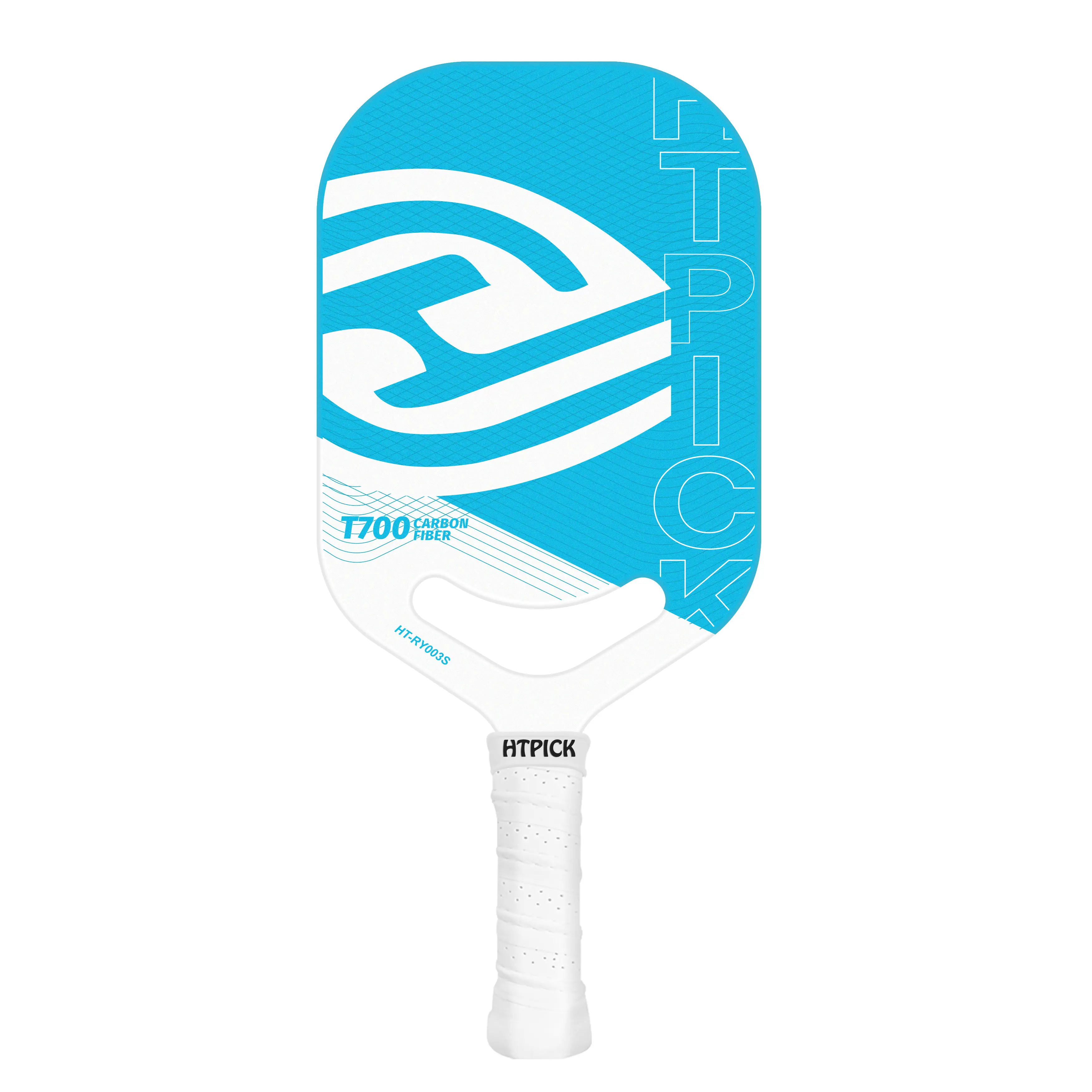 HTPICK T700 Carbon Fiber Pickleball Paddle Aero Throat Hot-Press Moulding 16mm Polymer Core Improved Swing Speed Maneuverability Professional Thermoformed