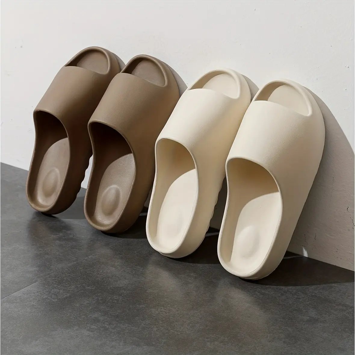 Plus Size Platform Pillow Slippers Slides for Women and Men - Lightweight Spa Open Toe Shower Sandals for Indoor & Outdoor thick sole