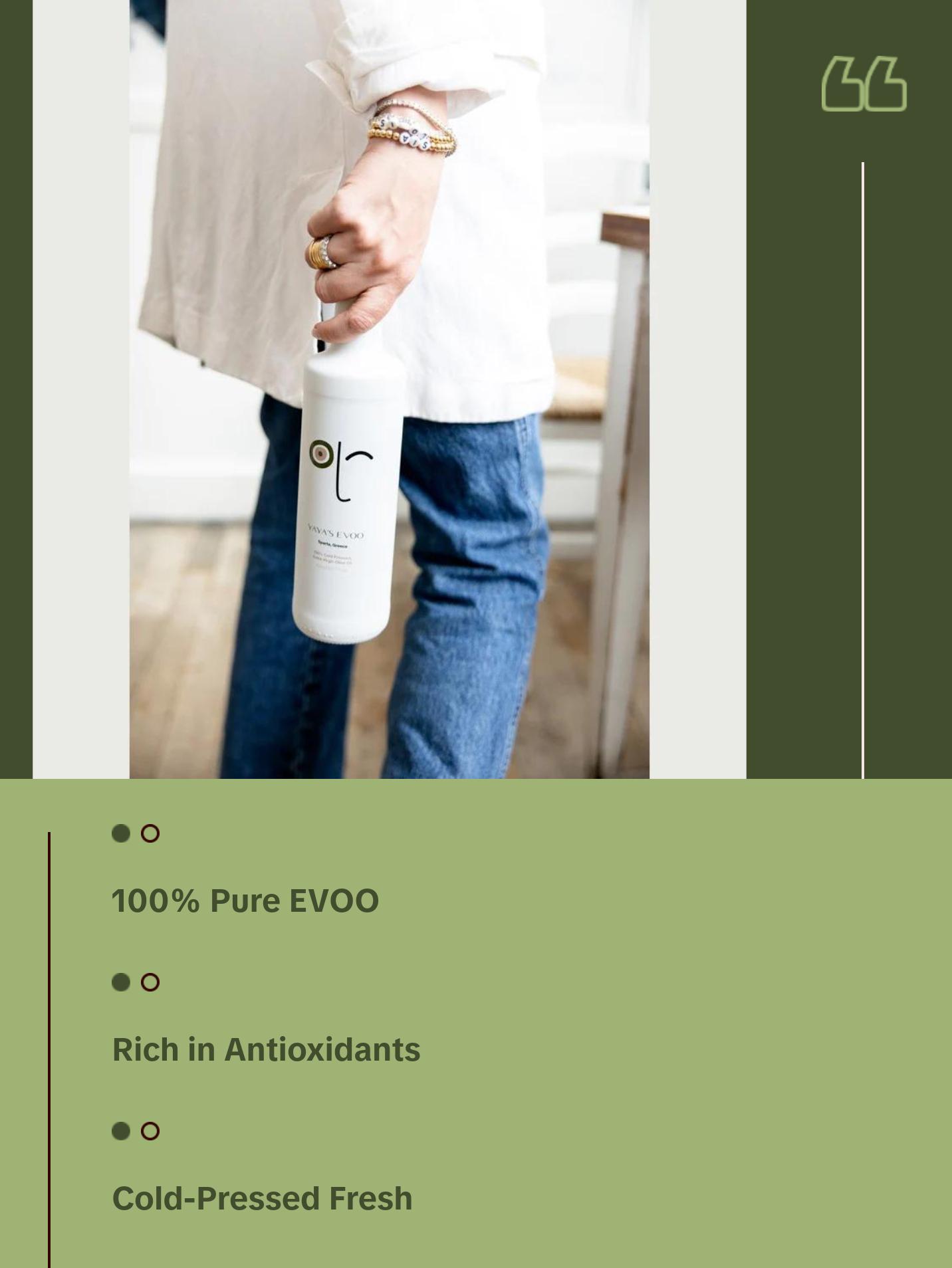 YAYA'S EVOO - Cold Pressed Extra Virgin Olive Oil, Staight from Greece. 100% Pure EVOO, Natural, High Antioxidant, Polyphenol Rich (700ml - Half Case)