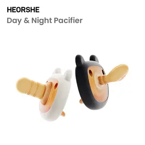 Heorshe Day & Night Pacifier Set – BPA-Free, Food-Grade Silicone Pacifiers for Day & Night Use | Promotes Oral Health, Breathable & Comfortable Design for Soothing Relief
