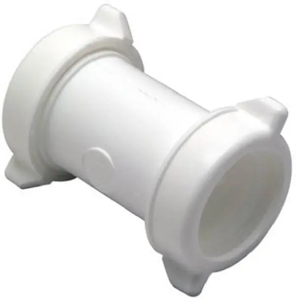 Master Plumber Cylindrical Plastic Kitchen Coupling, Includes Nuts, Fits Multiple Outer Diameters