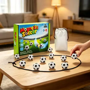 Soccer Magnetic Game with String & 20 Football-Shaped Stones – Fun Puzzle Strategy Games for Family Game Night, Party, Travel & Camping – 2 Player Games for Kids & Adults, Great Gift