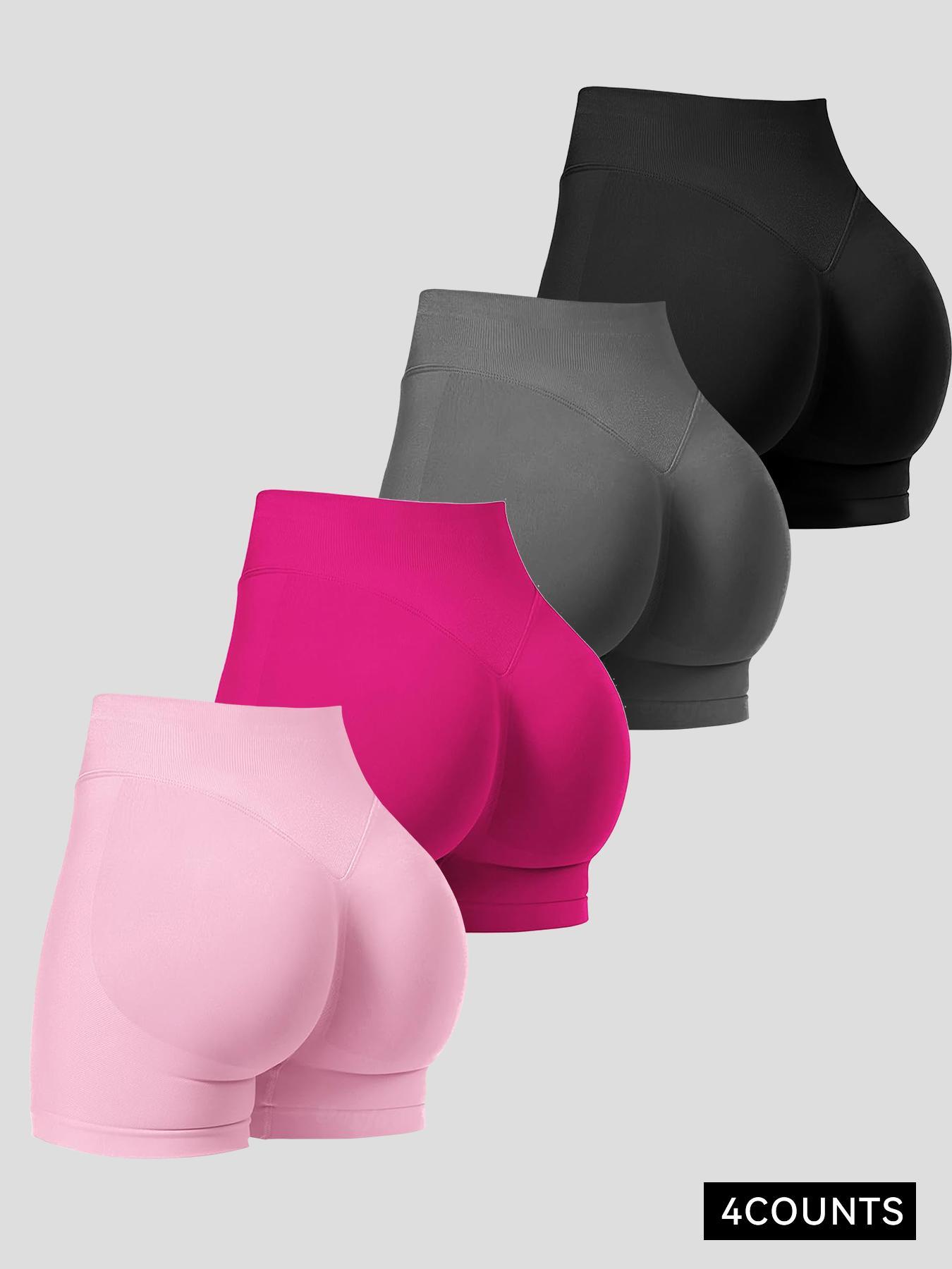 Women's Solid Color Seamless Sports Shorts, Breathable Comfortable Skinny Shorts for Yoga Gym Workout Running, Ladies Sportswear for All Seasons, Gym Clothing