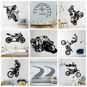 Creative Road And Motorcycle Art Vinyl Wall Stickers For Living Room Bedroom Kids Room Home Decoration Sticker Mural WallPaper Decorative Removable