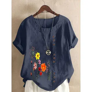 Women'S Short-Sleeve - T-Shirt with Dandelion Print