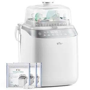 Bear Bottle Washer Pro, Baby Bottle Washer and Sterilizer and Dryer - All in One Machine for Bottles, Pump Parts & Baby Essentials with 90 Detergent Tablets - Effortless, Time-Saving Bear Bottle Washer Pro, Baby Bottle Washer and Sterilizer and Dryer - All in One Machine for Bottles, Pump Parts & Baby Essentials with 90 Detergent Tablets - Effortless, Time-Saving