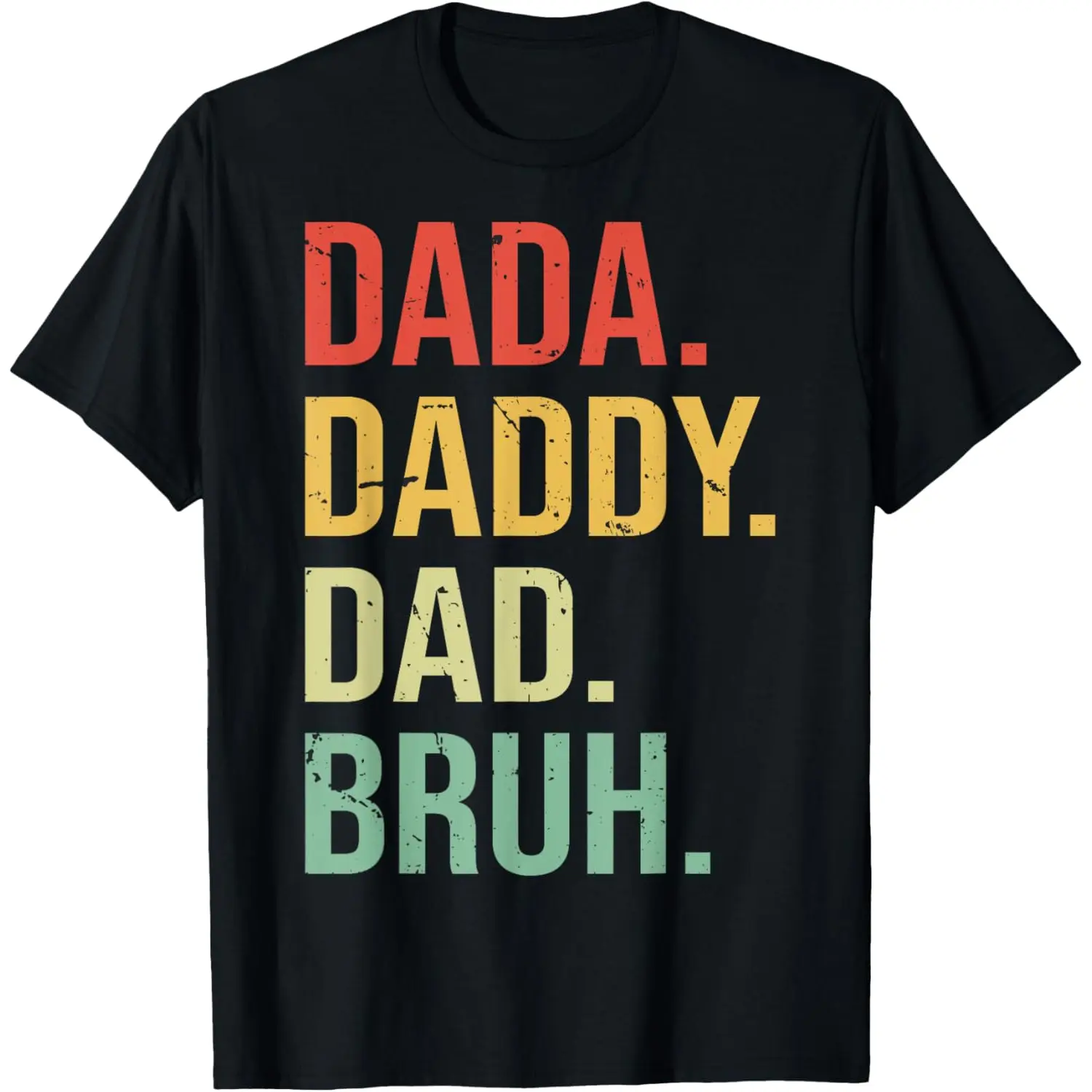Women's 'Dada' Graphic T-Shirt - Vintage Retro Short-Sleeve Cotton Polyester Top, Funny Distressed Casual Athletic Streetwear, Fitted Figure Print, Fathers Day Themed, All Seasons Everyday Wear
