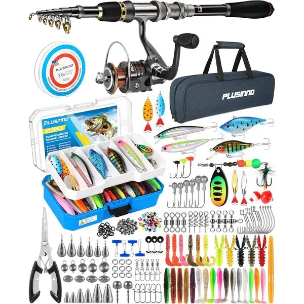 Fishing Rod, Telescopic Fishing Rod and Reel Combo, Collapsible Travel Fishing Pole Rod Starter Kit, Carbon Fiber Fishing Rods and 12 +1 Bearings Stainless Steel, Fishing Gifts for Men Adults