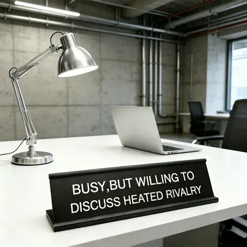 Acrylic "Busy，But Willing To Discuss Heated Rivalry" Desk Sign - Funny Quote Humorously Sassy Desk Signage Decoration, Express Yourself at Work Office Essential, Coworkers Gift, Home Decor Piec, Home Decor Piece