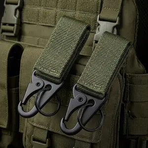 High Strength Nylon Quick Release Keychain, Anti-Slip Adjustable Locking Clip. Tactical Gear for Backpack Belt, Outdoor EDC Accessory.