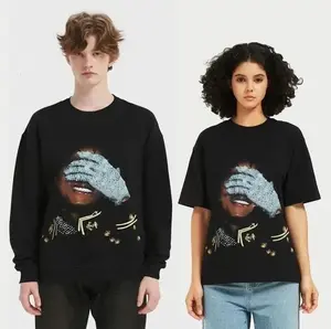 Michael Jackson Rhinestone Glove Graphic T-Shirt, MJ Oversized Tee, Rhinestone shirts, Vintage Style Streetwear Shirt