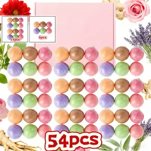 [54pcs/12pcs/6pcs]Handmade Bath Bombs Gift Set for Women, Body Cleansing Products, Natural Essential Oils for Moisturize Dry Skin. Create a Spa Day with Fizzing Bubbles & Relaxing. The Perfect Self Care Kit & Birthday, Christmas Gift for Mom or Wife