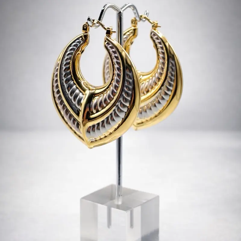 Hoops Earrings tricolor Gold Filled Hoops earrings