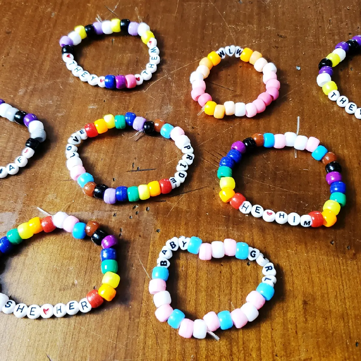 Custom Pride LGBT Kandi Pony Bead Bracelets