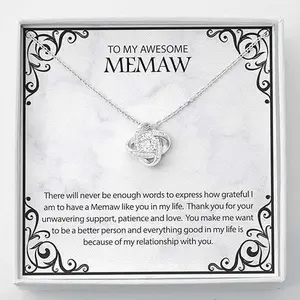 Message Card Necklace, Handmade Jewelry, Christmas gifts - To My Awesome Memaw, Necklace for Memaw, Memaw Birthday Gift, Memaw Appreciation Gift, Mother's Day Gift for Memaw, Memaw Pendant
