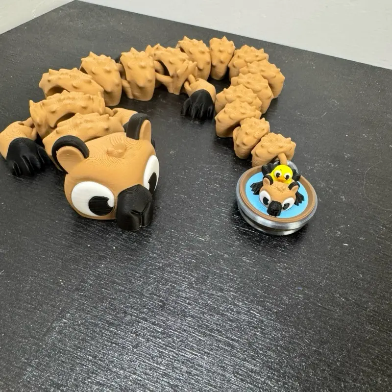 Capybara Dragon Figurine with a Baby Capybara as Its Swimming Tail