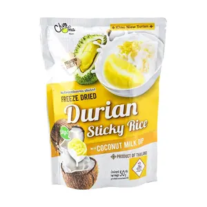 CHIMMA Freeze-Dried Durian Sticky Rice with Coconut Milk Dip - Authentic Thai Snack, 50g