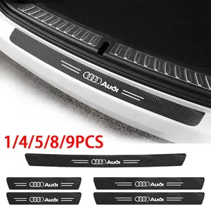 1/4/5/8/9PCS Carbon fiber door sill strips trunk strip leather anti-scratch anti-fouling protective stickers car interior exterior modification supplies for Audi Sline A3 A4 B5 B6 B7 B8 8P B9 8V 8L A6 C7 C6 A1 A5 A7 TT Q3 Q5 Q7 Q8 S3 S4 S5 S6 S7 RS3 RS5