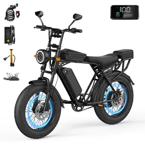 Aairsk X5 e-bike features a peak power of 1500W, full suspension, a top speed of 31 mph, a range of 50-70 miles, a removable 48V 15Ah battery, a two-seat design, 20-inch all-terrain wide tires, and UL 2849 certification. Adult off-road electric bicycle Fa