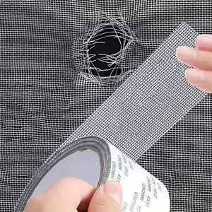1 Pack 78.74 Inch Self-Adhesive Window Screen Repair Tape, Waterproof Mesh Screen Repair Patch, Strong Adhesive Seal Screen Repair Kit for Window Door Screens, Mosquito Nets & Curtain Tears, Easy to Cut for Home & Dorm Use
